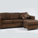 Chocolate 3 seat chaise lounge with cushions