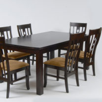 Timber dining table and chairs