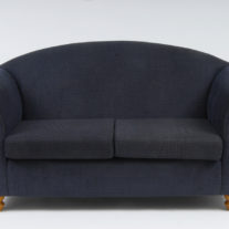 blue 2 seat sofa with little gold stars