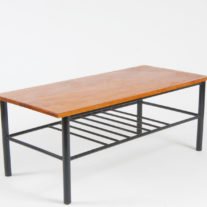 Timber top coffee table with black metal frame